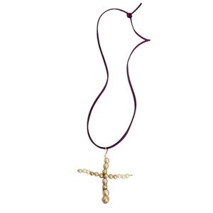 Vintage Pearl Cross Necklace  Handmade Faith & Elegance